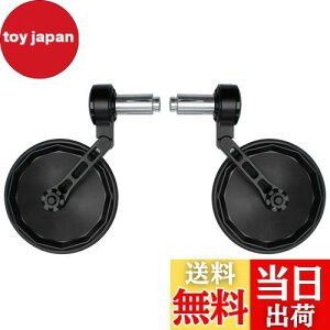 FENRIR ブラック オートバイ バイク バーエンドミラー バイク ミラー レトロ CNC 円形 アルミ にとって M6/M8 ネジ / ハンドルバー内径13-19MM レンズ耐衝撃設計 防眩 まぶしさを防ぐ 広角 曲面率 R12