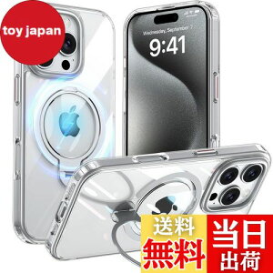 Fadkzyxr iPhone 16 Pro 用 ケース MagSafe対応 リング360°回転スタンド機能 縦横両対応 透明 黄ばみ防止 ワイヤレス充電 いphone16 Pro スマホケース レンズ保護 米軍規格 耐衝撃 携帯カバー アイフォン