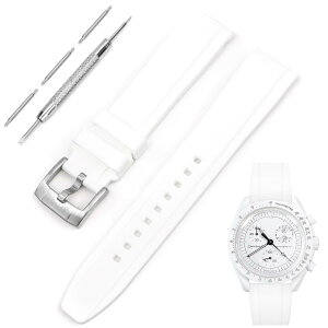 �y���������z[TeamSky] �r���v�o���h ���v�X�g���b�v Omega X Swatch Speedmaster MoonSwatch�ɑΉ� 20mm �� ���v�p �V���R���x���g �I���K×�X�E�H�b�`�̋���u�X�s�[�h�}�X�^�[ ���[���X�E�H�b�`�v�݊� 