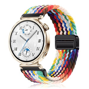 �y���������z[YealRed] �o���h 18mm Huawei Watch GT 6/GT 5/GT 4 41mm / Huawei Watch 5 42mm / GT 5 Pro 42mm �����p�X�g���b�v �e���i�C������ �ւ��x���g �ґg�X�g���b�v ���C�o�b�N�� ���� �x���g �}�O�l�b�g�o��