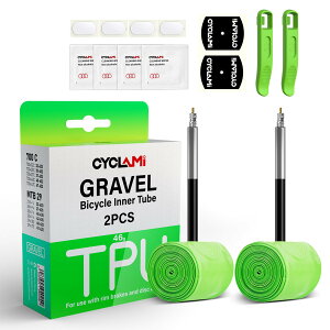 �y���������zCYCLAMI ���y�ʃ��[�h�o�C�N TPU �C���i�[�`���[�u 700C x 18-32C / 32-47C (�S�� & Gravel) �o���u�� �t�����X 45/65/85mm ���{��戵������ (�p�b�`4���ƃv���C�o�[2�{�t��)