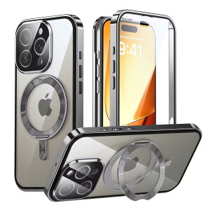 �y���������ziPhone 16 Pro Max �p ���� MagSafe�Ή� �P�[�X �A�C�t�H��16�v���}�b�N�X �A���~�o���p�[ 360°��]�X�^���h Uovon �X�}�z�P�[�X �A�C�z��16�v���}�b�N�X �S�ʕی� �J�o�[ �J���������Y��