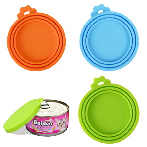 【送料無料】サムコス ペット用 缶詰の蓋 シリカゲル缶カバー 密封容器 犬缶/猫缶用 保存用 密閉缶詰蓋 多様なサイズに適用 3枚入り