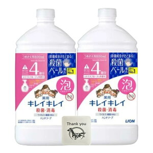 【送料無料】ライオン キレイキレイ 薬用 泡ハンドソープ 医薬部外品 シトラスフルーティの香り 詰め替え 特大 800ml + Kunutonnオリジナルロゴ入りおまけ付