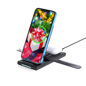 【送料無料】MMOBIEL 充電ステーション iPhone、Apple Watch、AirPods 対応 - Apple 対応 3 in 1 ワイヤレス充電器 - 充電ステーション - Parent