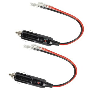 【送料無料】YCIND 車のシガーライター 2個 12V/24V車用 シガーソケット延長ケーブル シガー電源プラグ および配線用シングルヘッド端子 シガープラグDIY電源コード 16AWG純銅線コア LED指示ライ
