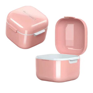 【送料無料】KALOLINNA 入れ歯ケース マウスピース ケース 入れ歯キレイ保管ケース 水切りカゴ付 小型 軽量 コンパクト 部分入れ歯洗浄ケース 義歯収納容器 洗浄ケース リテーナーケース 蓋付