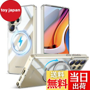 �y���������zMagSafe�Ή��P�[�X 360°���R��]�X�^���h �ϏՌ��� �����O�t�� ���G��ǂ� �S�ʕی� �h�o �F�F�N���A�A�T�C�Y�FGalaxy S25 Ultra �p