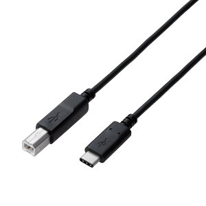 yzGR USBP[u Type C (USB C to USB B) 0.5m USB2.0Fؕi 3Ao ő480Mbps ubN U2C-CB05NBK