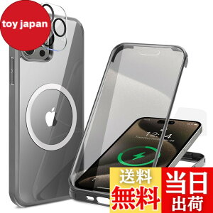�y���������z�y���ʋ����K���X�E���ٓI�ȑϏՌ����zHAUTRKBG iPhone 15 Pro Max �p �P�[�X �N���A �S�ʕی� [MagSafe�Ή�] [�J�����t�C������]�M�����Ȃ� �\�t�gTPU�o���p�[ �}�O�Z�[�t ���C�����X