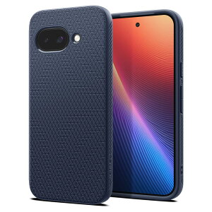 【送料無料】Spigen 【創業18年の技術力】Pixel 9a ケース 耐衝撃 薄型 ストラップホール付き 米軍MIL規格取得 カメラ保護 傷防止 衝撃吸収 リキッド・エアー ACS09040 (ネイビーブルー)