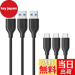 �y���������zAnker USB Type C �P�[�u�� PowerLine USB-C & USB-A 3.0 �P�[�u�� (0.9m x 3�{�Z�b�g) Xperia/Galaxy/LG/iPad Pro/Air MacBook ���̑� Android �� USB-C�@��Ή� �e�����[�N �����[�g �ݑ�Ζ� �u���b�N