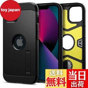 �y���������zSpigen iPhone13Mini�P�[�X �ϏՌ� �ŋ� �ČRMIL�K�i�擾 3�w�\�� �L�b�N�X�^���h �t�� �J�����ی� ���h�~ �Ռ��z�� ���C�����X�[�d �^�t�E�A�[�}�[ ACS03331 (�u���b�N)