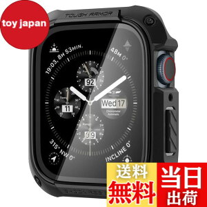 �y���������zSpigen Apple Watch �P�[�X 41mm �K���X ��̌^ �y Apple Watch 9 / 8 / 7 �Ή� �z �ČRMIL�K�i�擾 ��ʕی� �ϏՌ� ���� �Ռ� �z�� ���菝 �h�~ �ی�J�o�[ �^�t�E�A�[�}�[ ACS04191 (�u���b�N)
