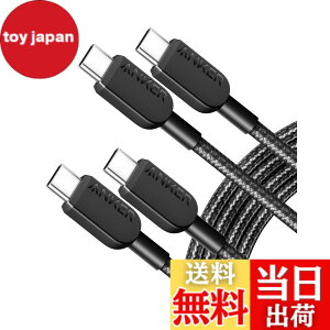 �y���������z�y2�{�Z�b�g�zAnker 310 ���ϋv�i�C���� USB-C & USB-C�P�[�u�� 60W USB PD�Ή� iPhone 16 / 15 / MacBook Pro iPad Pro iPad Air 5 Galaxy S25 Pixel LG ���Ή� (1.8m �u���b�N)