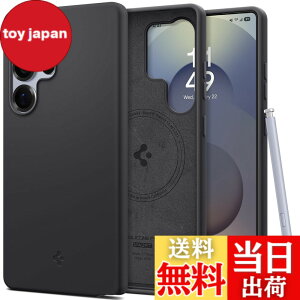 �y���������zSpigen Galaxy S25 Ultra �P�[�X Magfit�Ή� �V���R�� �ϏՌ� �y�� ���^�Ή� TPU �V���R���t�B�b�g�E�}�O�t�B�b�g ACS09017 (�u���b�N)