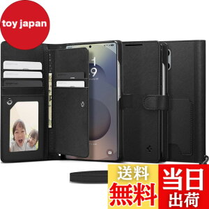 �y���������zSpigen Galaxy S25 Ultra �P�[�X �蒠�^ �ϏՌ� �ČRMIL�K�i�擾 ���X�g���b�v�t�� �J�[�h���[ �σL�Y �����v �Ռ��z�� �E�H���b�gS ACS09124 (�u���b�N)