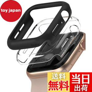 �y���������zJP - Ringke Apple Watch Series 6 / 5 / 4 / SE 40, 44mm Slim �F�FClear & Matte Black (2P)�A�T�C�Y�F[6 / 5 / 4 / SE 44mm]