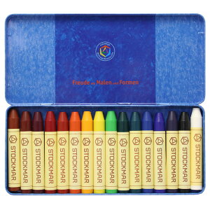 シュトックマー みつろう スティッククレヨン 16色 缶入り 男の子 女の子 幼稚園 保育園 小学生 子供 幼児