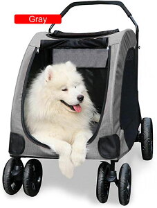 ペットカート 中型犬 大型犬 多頭 折りたたみ 犬 カート 犬用ベビーカー ペットカー 4輪 猫 バギー エアバギー犬 組み立て簡単 小型犬 老犬介護用 耐荷重55Kg ブルー