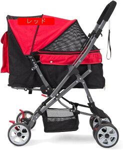 ペットカート 対面式 折りたたみ 多頭 中型犬 小型犬 猫 2way 軽量 組立簡単 工具不要 介護用 ドッグカート ペットバギー 犬 猫 動物 ペット用品 4輪 軽量コンパクト 飛び出し防止リード2