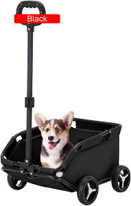 犬用カートペットベビーカー犬猫ケージベビーカー、折りたたみ犬ワゴンカート20.08x13.78x9.06インチ大型コックピット猫犬兼用 360°回転 軽量 組み立て簡単 通気 耐荷重7kg ペットワゴ