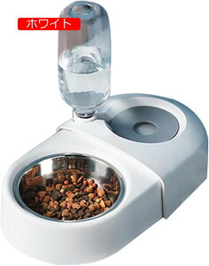 ペットボウル フードボウル 犬猫用 ペット用給水器 自動給水器 ペット用テーブルウェア 猫と犬に適ペット 皿 えさ入れ 食器 滑り止め付 給水器 給餌器 ステンレス ホワイト