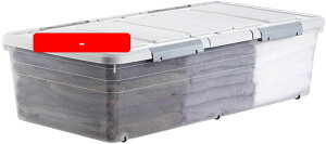 収納ボックス 衣類整理 収納ケース 衣装収納 蓋付き 大容量 大型 家庭用 オフィス用 車用 積み重ね 透明 キャスター付きベッド下収納ボックス フラットプラスチック収納ボックス 衣類キル