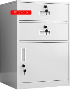 デスクワゴン オフィスワゴン 鍵付き 組立不要 スチール製 完成品 キャビネット サイドワゴン 袖机 デスクサイド 耐荷重200kg 1段引き出し ブラック 高さ65*幅44*奥行39cm