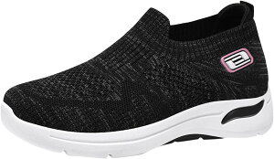 スニーカー レディース 黒 軽量 ナースシューズ 幅広 疲れない スリッポン かかとなし きれいめ ウォーキングシューズ 滑り止め 紐なし 運動靴 メッシュ カジュアル デッキシューズ 通気性