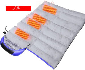 電熱寝袋、長方形 USB 電源サポート 3 つの加熱レベルとキャンプ ハイキング用圧縮袋付き加熱パッド