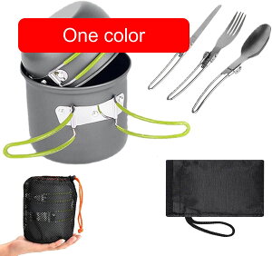 アウトドアクッカー 食器セット キャンプクッカー キャンプ用食器 クッキングセット アウトドア 食器セット 調理道具 5点セット お手入れ簡単 持ち運び便利 キャンプ用品 収納袋付き 1-2人