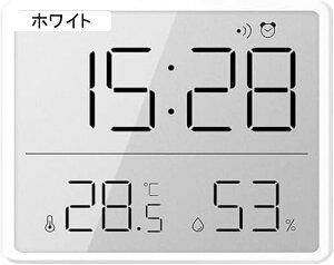 置き時計 掛け時計 温度湿度表示 連続秒針 置き掛け兼用 温度計?湿度計付き おしゃれ 小さい 目に優しい 多機能 シンプル 見やすい 明るさ 軽量 静音 (ブラック)