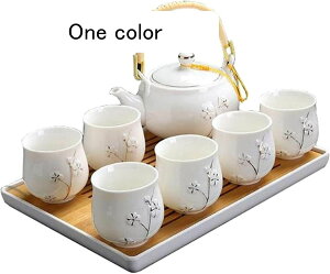 茶器セット 急須 湯呑み 茶托 ティーポット 磁器茶具 茶碗 ティーカップ 陶磁 茶器揃 ティー用品 自宅用 8点セット