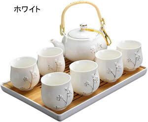 茶器セット 陶器 ティーセット 8点セット 和風 急須 クラシック磁器茶具 湯呑み 茶托 茶器セット ティーポット 土瓶 茶こし付 茶碗 茶器揃 プレゼント 自宅用 茶道 おしゃれ
