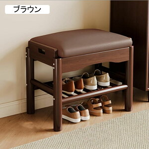 玄関ベンチ 木製 無垢材 北欧 天然木 シューズラック 収納ベンチ 玄関椅子 スツール スリム 80*30*40cm 省スペース 棚付き スリッパラック 座面クッション 靴収納 ホワイト 靴入れ 腰掛