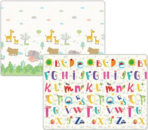 遊びマット 折り畳み式 カーペット ベビーマット 幼児 赤ちゃん 新生児 子供 キッズ アニマル アルファベット 動物柄 リバーシブル ベビープレイマット 両面使用 転倒防止 安心素材 子供部