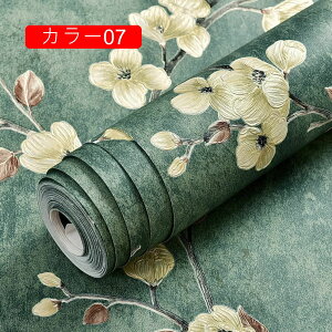 花柄壁紙 シール はがせる 壁紙シール おしゃれ リメイクシート 厚手 補修 シール 北欧 0.53*10m リフォームシート 家具 壁紙 のり付き 貼ってはがせる ウォールステッカー ふすま紙 シー
