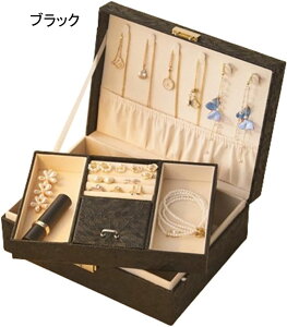 ジュエリーボックス アクセサリーケース ジュエリー収納 宝石箱 大容量 鍵付き おしゃれ 小物入れ ピアス ネックレス リング 指輪置き 女の子 女性用 ブラック
