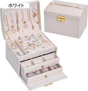 ジュエリーボックス アクセサリーケース ジュエリー収納 宝石箱 大容量 鍵付き 引き出し おしゃれ 小物入れ ピアス ネックレス リング 指輪置き 女の子 女性用 ピンク