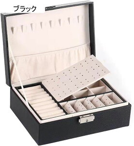 ジュエリーボックス アクセサリーケース ジュエリー収納 宝石箱 大容量 鍵付き おしゃれ 小物入れ ピアス ネックレス リング 指輪置き 女の子 女性用 グレー