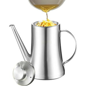 送料無料 オイルポット フィルター付き ステンレス 油ポット 油入れ容器 あぶらこし 残留物を濾過 油ろ過器 揚げ物油入れ キッチ
