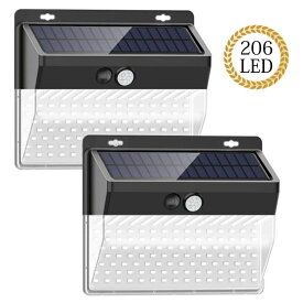 明るい 屋外/庭/玄関/駐車場 太陽光発電 LED ソーラーライト 人感 防犯ライト 省エネ IP65防水 自動消灯 夜間自動点灯 屋外照明