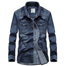 冬 メンズ 秋服 メンズ 春服 厚手 ワークシャツ 長袖 メンズ メンズシャツ 長袖シャツ デニムシャツ メンズ