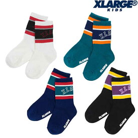 エクストララージ キッズXLARGE KIDSカレッジロゴラインクルーソックス15-21cm/2023-089433405