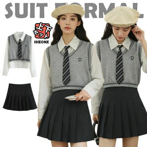 韓国 制服 3点セット 卒業式 スーツ 女の子 卒服 女の子 中学生 高校生 卒服 セット ピアノ発表会 スーツ 小学生 ジュニア 入学式 スーツ 女の子 フォーマルスーツ レディース ネクタイ 白シ