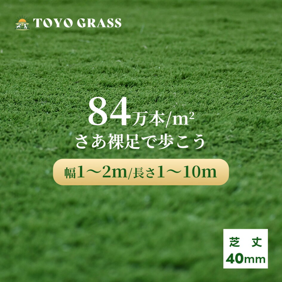 楽天市場】人工芝 5m 切り売り ベランダ 庭用 40mm ロール式 2m×10m 