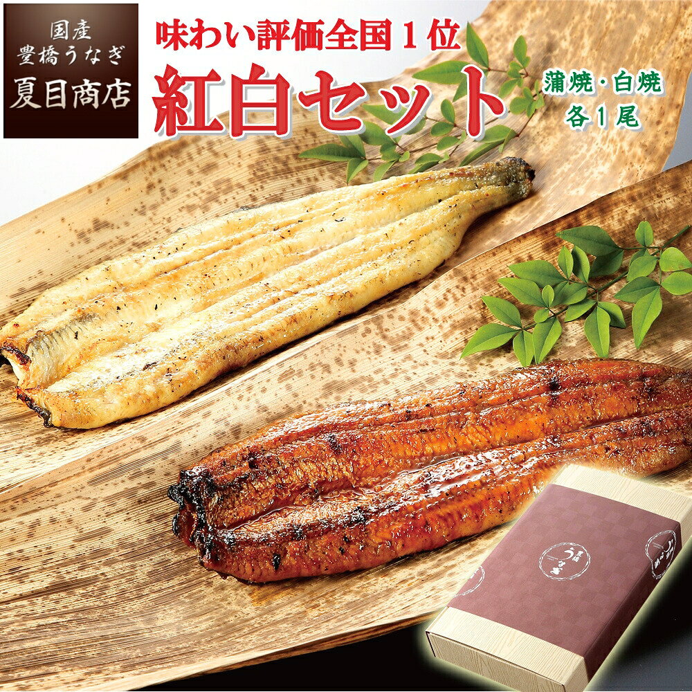 【父の日当日出荷します】父の日 ギフト プレゼントうなぎ 国産 蒲焼き 白焼き 各1尾 紅白セット選べるサイズ 中・大・特々大 約2人前〜約4人前送料無料 愛知県 誕生日 食物 真空パック 贈り物 60代 70代 80代 父の日当日到着可能 - メイン画像 1