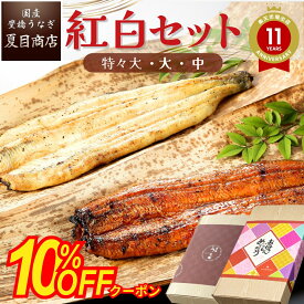 母の日 ギフト 早割 うなぎ 国産 豊橋産 紅白セット 蒲焼き 白焼き 各1尾選べるサイズ 中・大・特々大 約2人前〜約4人前送料無料 専門店 誕生日 食べ物 真空パック プレゼント 贈り物 ご贈答 内祝い 60代 70代 80代 花以外