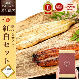 御歳暮 うなぎ 国産 ギフト プレゼント 豊橋産 紅白セット 蒲焼き 白焼き 各1尾選べるサイズ 中・大・特々大 約2人前〜約4人前送料無料 国産 愛知県産 専門店 ハロウィン お歳暮 誕生日 食べ物 真空パック 贈り物 喜ばれる 内祝